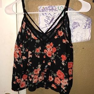 Floral spaghetti strap crop top